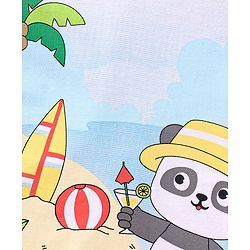 Babyhug Cotton Half Sleeves T-Shirt Panda Print - White and Blue