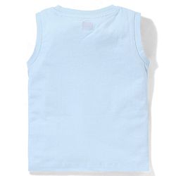 Babyhug Cotton Jersey Sleeveless T-Shirt Panda Print - Blue
