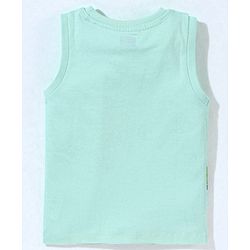 Babyhug Cotton Half Sleeves T-Shirt Panda Print - Mint Green