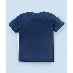 Babyhug Cotton Half Sleeves T-Shirt & Shorts Frog Print - Navy & White