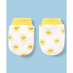 Babyhug 100% Cotton Mittens Star Print Pack Of 5 - Multicolour