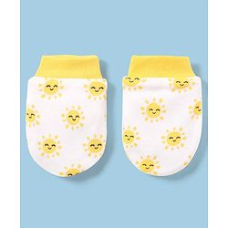 Babyhug 100% Cotton Mittens Star Print Pack Of 5 - Multicolour