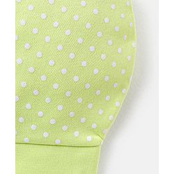 Babyhug 100% Cotton Caps Floral & Dot Print Pack of 2 Pink Green - Diameter 13 cm