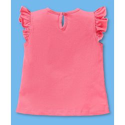 Babyhug Cotton Short Sleeves Tees with Graphics & Frill Detailing Pack of 3 - Blue & Pink