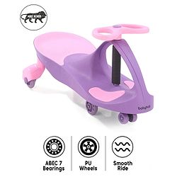 Babyhug Champion Kids Swing Car With LED Wheels - Purple Pink