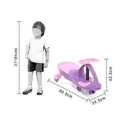 Babyhug Champion Kids Swing Car With LED Wheels - Purple Pink