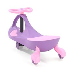 Babyhug Champion Kids Swing Car With LED Wheels - Purple Pink