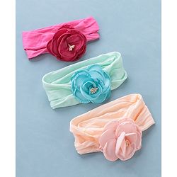 Babyhug Headbands Free Size Pack of 3 - Multicolor