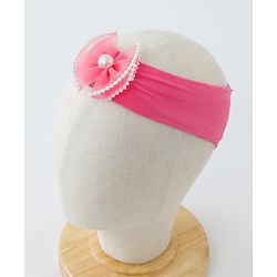 Babyhug Free Size Head Band with Bow Applique  Set of 2 - Yellow & Pink