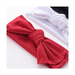 Babyhug Free Size Head Band with Bow Applique  Set of 3 - Red White & Black