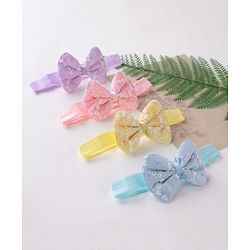 Babyhug Free Size Headbands  with Bow Applique Pack of 4 - Multicolour