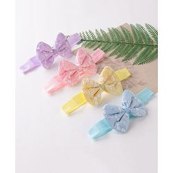 Babyhug Free Size Headbands  with Bow Applique Pack of 4 - Multicolour