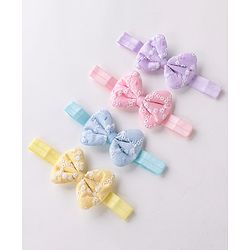 Babyhug Free Size Headbands  with Bow Applique Pack of 4 - Multicolour