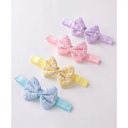 Babyhug Free Size Headbands  with Bow Applique Pack of 4 - Multicolour