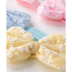 Babyhug Free Size Headbands  with Bow Applique Pack of 4 - Multicolour