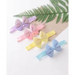 Babyhug Free Size Headbands  with Bow Applique Pack of 4 - Multicolour