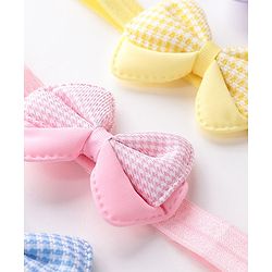 Babyhug Free Size Headbands  with Bow Applique Pack of 4 - Multicolour