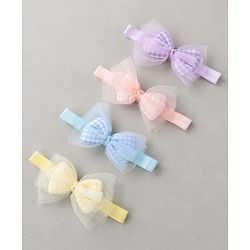 Babyhug Free Size Headbands  with Bow Applique Pack of 4 - Multicolour