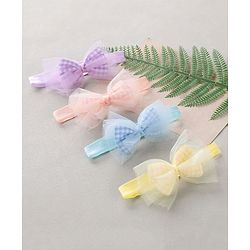 Babyhug Free Size Headbands  with Bow Applique Pack of 4 - Multicolour