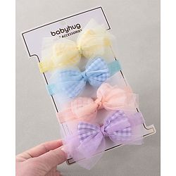 Babyhug Free Size Headbands  with Bow Applique Pack of 4 - Multicolour