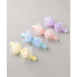 Babyhug Free Size Headbands  with Bow Applique Pack of 4 - Multicolour