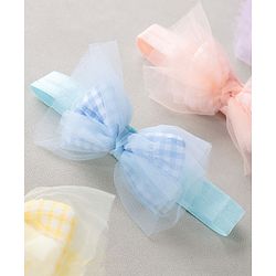 Babyhug Free Size Headbands  with Bow Applique Pack of 4 - Multicolour