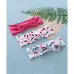 Babyhug Free Size Headbands  with Bow Applique Pack of 3 - Multicolour