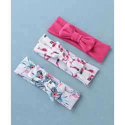 Babyhug Free Size Headbands  with Bow Applique Pack of 3 - Multicolour
