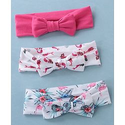 Babyhug Free Size Headbands  with Bow Applique Pack of 3 - Multicolour