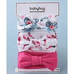Babyhug Free Size Headbands  with Bow Applique Pack of 3 - Multicolour