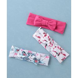 Babyhug Free Size Headbands  with Bow Applique Pack of 3 - Multicolour