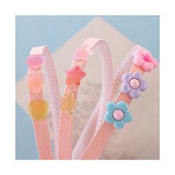 Babyhug Hair Bands With Flower & Star Applique Free Size Pack of 3- Peach
