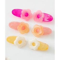 Babyhug Free Size Hair Clips Floral Design Pack of 6- Multicolor