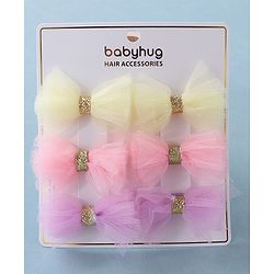 Babyhug Bow & Butterfly Clips -Multicolor