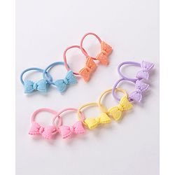 Babyhug Bow Applique Rubber Bands Pack Of 10 - Multicolor