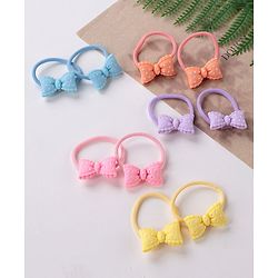Babyhug Bow Applique Rubber Bands Pack Of 10 - Multicolor
