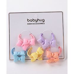 Babyhug Bow Applique Rubber Bands Pack Of 10 - Multicolor