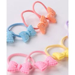 Babyhug Bow Applique Rubber Bands Pack Of 10 - Multicolor