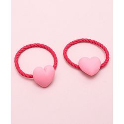 Babyhug Heart Shape Rubber Bands Pack Of 10 - Multicolor
