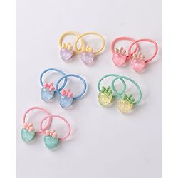 Babyhug Strawberry Rubber Bands Pack Of 10 -  Multicolor
