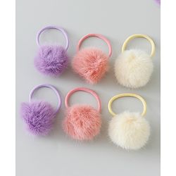 Babyhug Rubber Bands & Scrunchies Sets Pack of 3 - Purple Pink & White