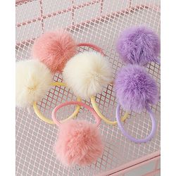 Babyhug Rubber Bands & Scrunchies Sets Pack of 3 - Purple Pink & White
