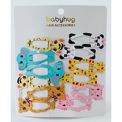 Babyhug Free Size Hair Clips Pack of 12- Multicolor