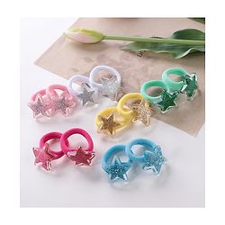 Babyhug  Free Size Star Rubber Bands  Set of 12 -  Multicolor