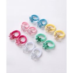 Babyhug  Free Size Star Rubber Bands  Set of 12 -  Multicolor