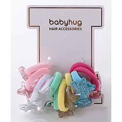 Babyhug  Free Size Star Rubber Bands  Set of 12 -  Multicolor