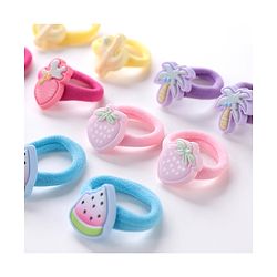 Babyhug Free Size Fruits Rubber Bands  Set of 12 -  Multicolor