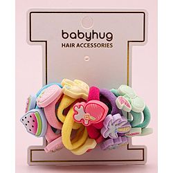 Babyhug Free Size Fruits Rubber Bands  Set of 12 -  Multicolor