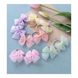 Babyhug Free Size Bow Rubber Bands  Set of 10 -  Multicolor
