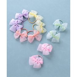 Babyhug Free Size Bow Rubber Bands  Set of 10 -  Multicolor